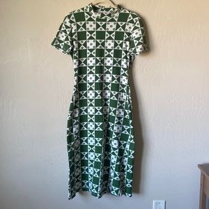 LSG Debbie Dress in Floral Quilt Boonville Green